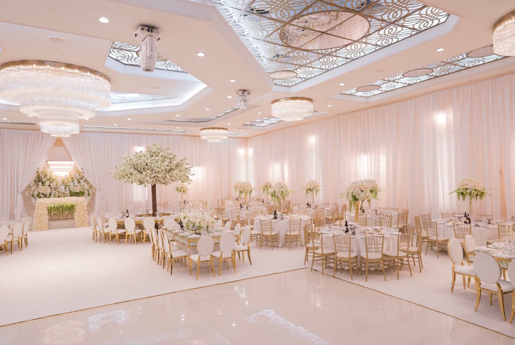 Elegant banquet hall setup